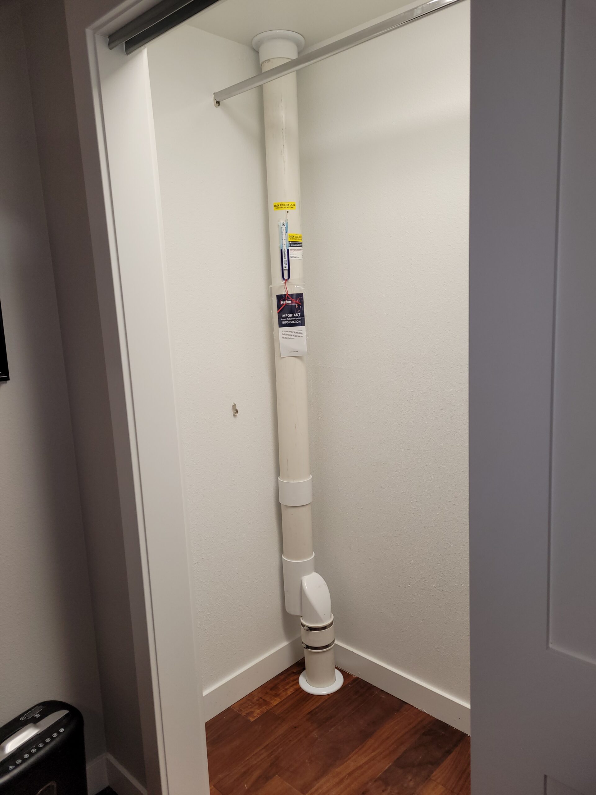 basement radon pipe